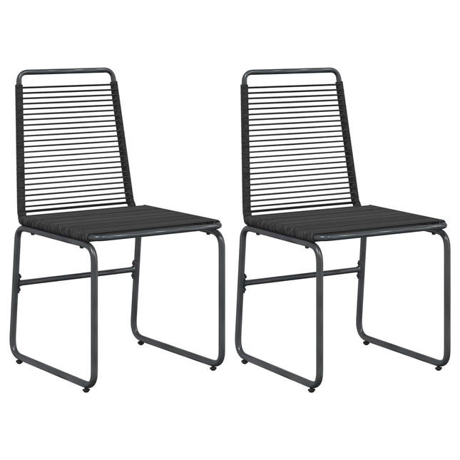Havestole 2 stk. Sort Rattan
