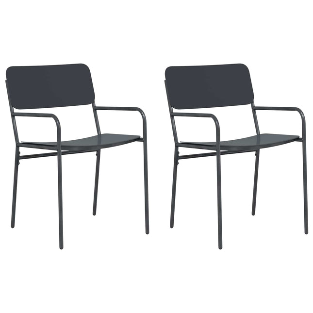 Havestole 2 stk. Antracit Stål