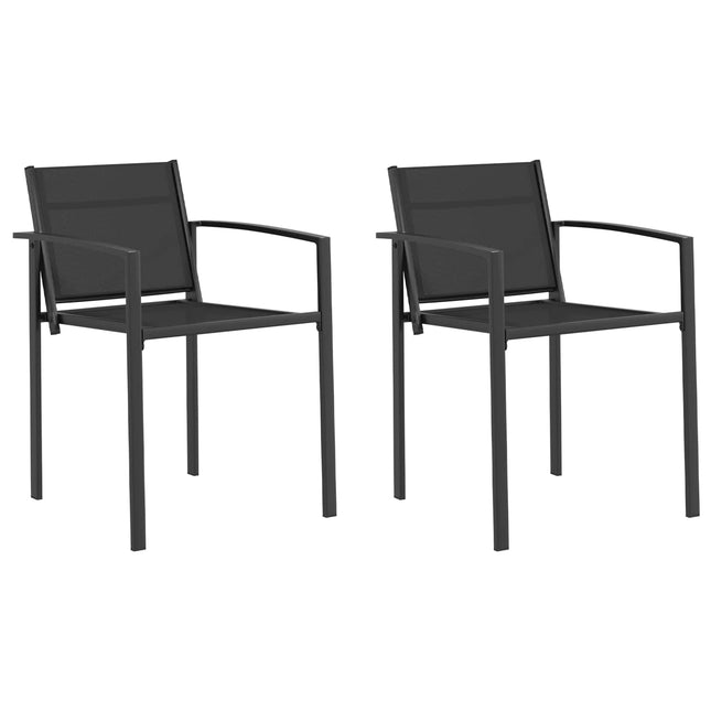 Havestole 2 pcs Sort og Anthracit 53,5 x 59 x 77 cm