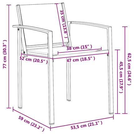 Havestole 2 pcs Sort og Anthracit 53,5 x 59 x 77 cm