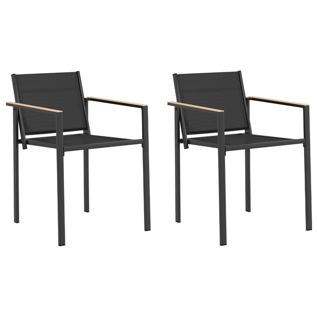 Havestole 2 pcs Sort og Anthracit 53,5 x 59 x 77 cm
