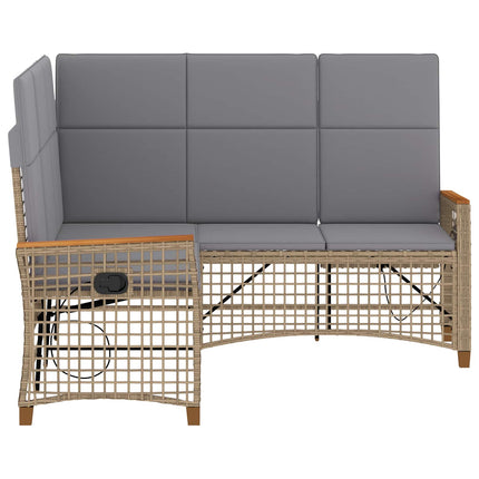 Havemøbel-set med reclining sofa 5-Antal sæder Beige og lys grå
