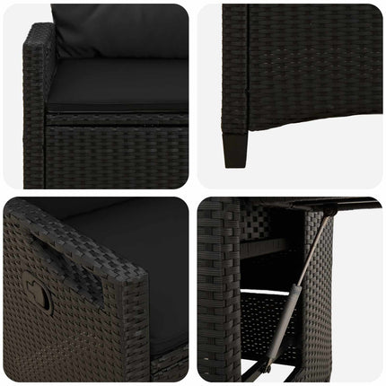 Lænestol til haven Sort 56 x 60 x 112 cm polyrattan