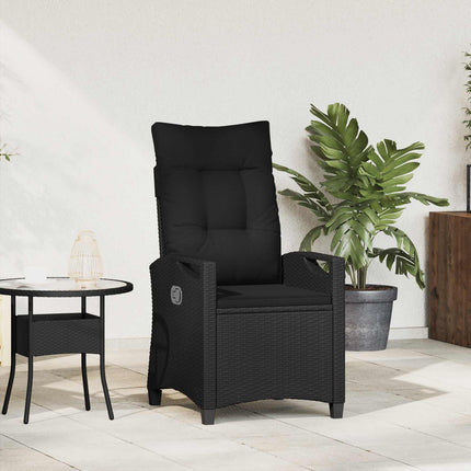 Lænestol til haven Sort 56 x 60 x 112 cm polyrattan
