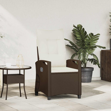 Lænestol til haven Brun og Creme 56 x 60 x 112 cm polyrattan