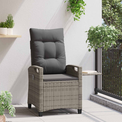 Lænestol til haven Grå og Mørkegrå 56 x 60 x 112 cm polyrattan