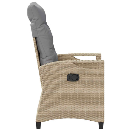 Lænestol til haven Beige og lys grå 56 x 60 x 112 cm polyrattan