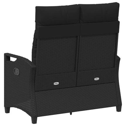 Havebænk med pude Sort 105 x 60 x 112 cm Stål og Polyester