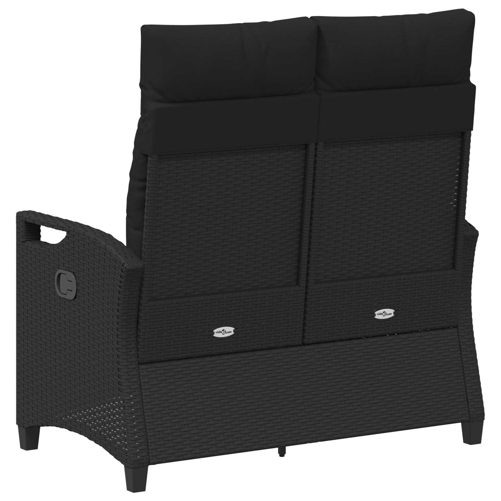 Havebænk med pude Sort 105 x 60 x 112 cm Stål og Polyester
