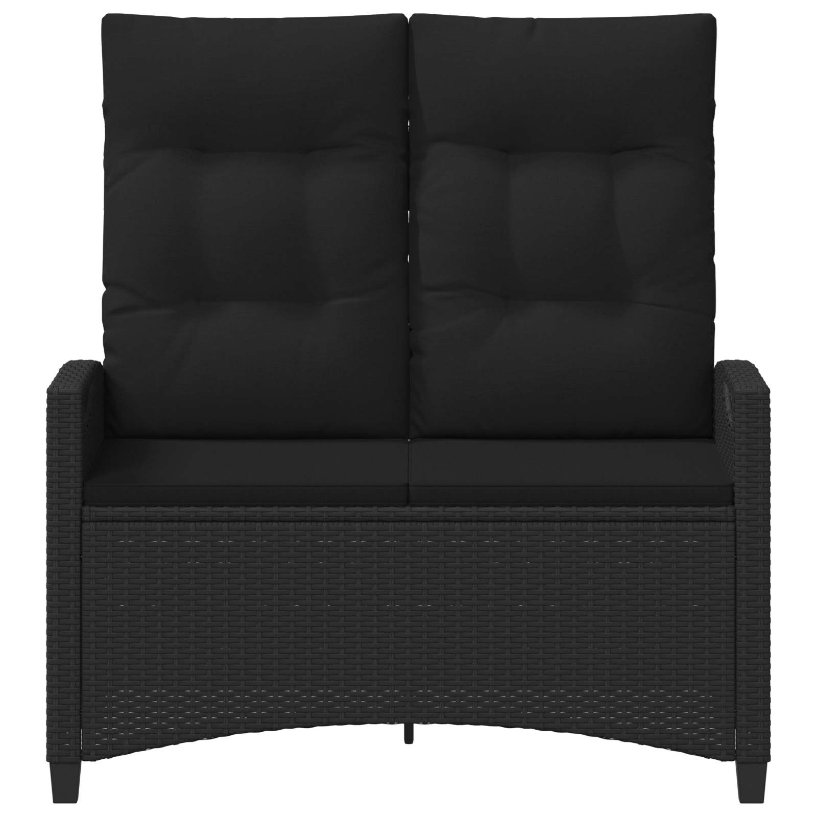 Havebænk med pude Sort 105 x 60 x 112 cm Stål og Polyester