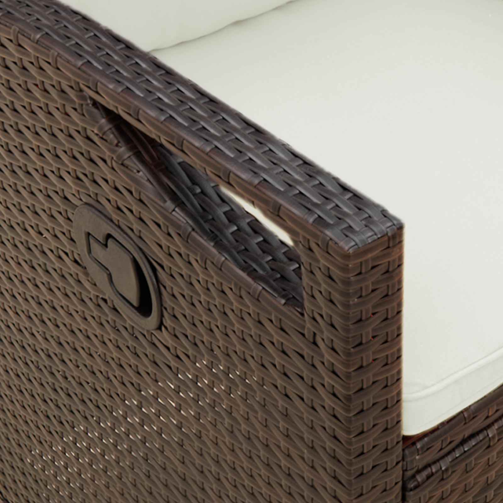 Havebænk Brun og Creme 105 x 60 x 112 cm Stål og Polyester