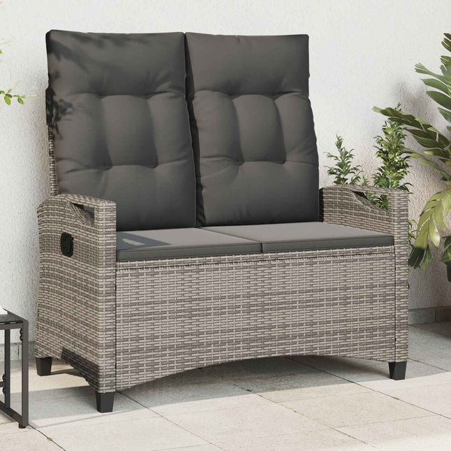 Havebænk Grå og Mørkegrå 105 x 60 x 112 cm Stål og Polyester