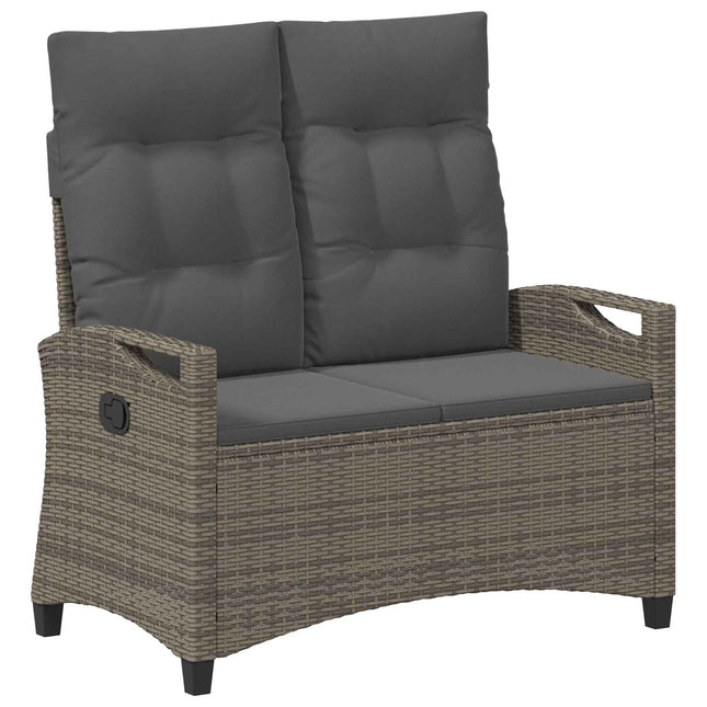 Havebænk Grå og Mørkegrå 105 x 60 x 112 cm Stål og Polyester