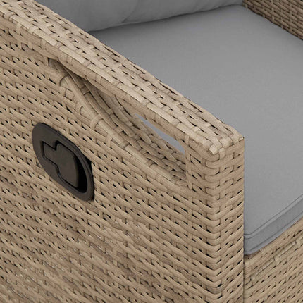 Havebænk Beige og lys grå 105 x 60 x 112 cm Stål og Polyester