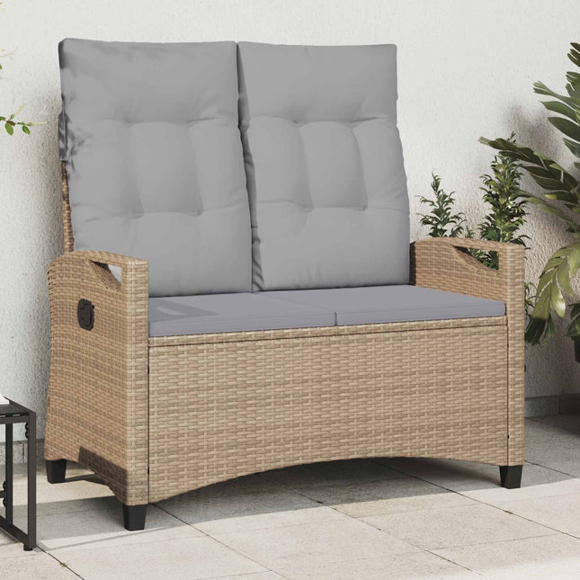 Havebænk Beige og lys grå 105 x 60 x 112 cm Stål og Polyester