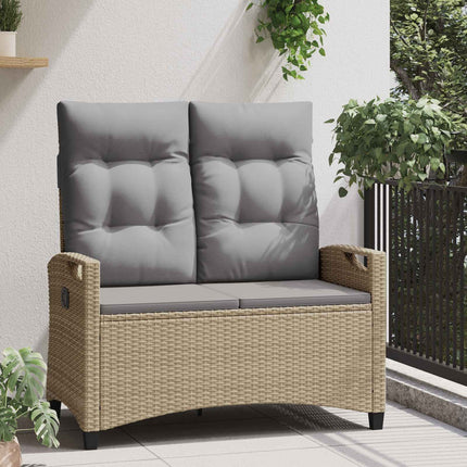 Havebænk Beige og lys grå 105 x 60 x 112 cm Stål og Polyester