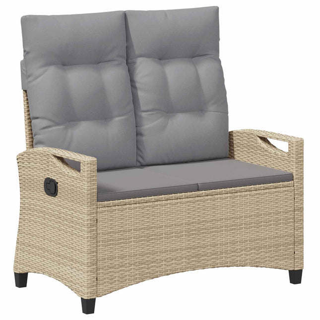 Havebænk Beige og lys grå 105 x 60 x 112 cm Stål og Polyester