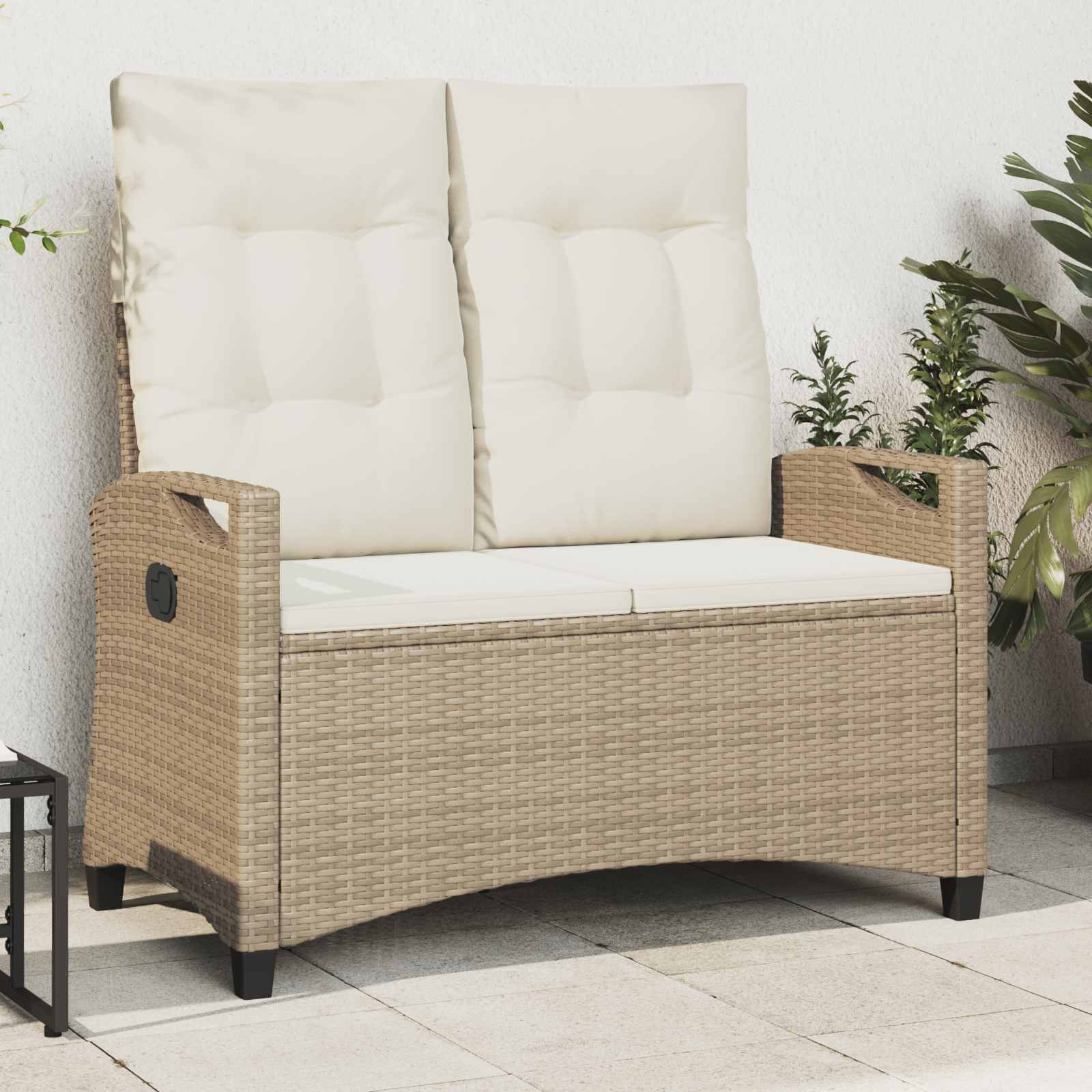 Havebænk Beige og creme 105 x 60 x 112 cm Stål og Polyester