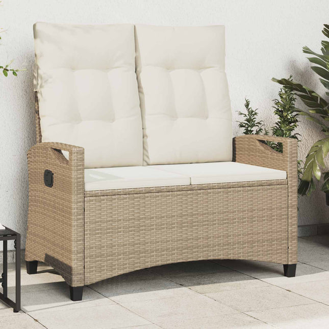 Havebænk Beige og creme 105 x 60 x 112 cm Stål og Polyester