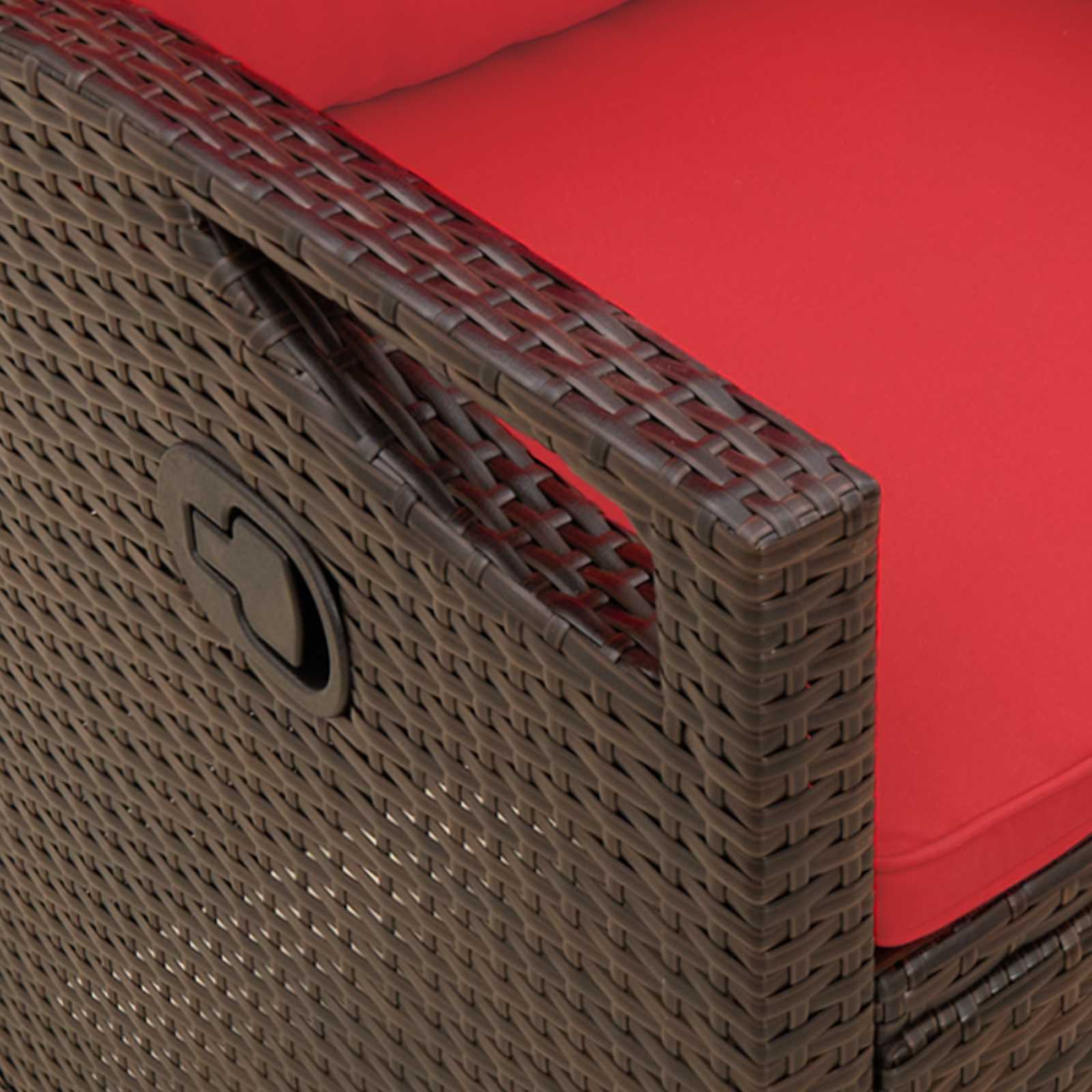 Havebænk Brun og Rød 105 x 60 x 112 cm Stål og Polyester