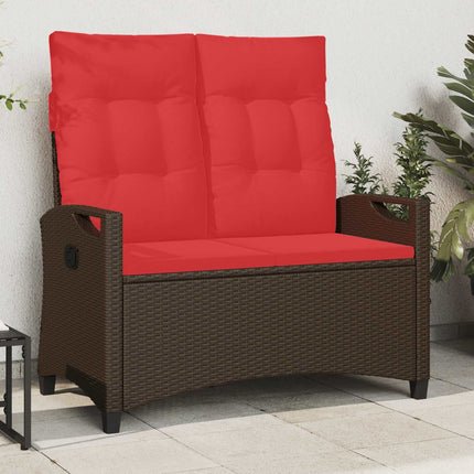 Havebænk Brun og Rød 105 x 60 x 112 cm Stål og Polyester