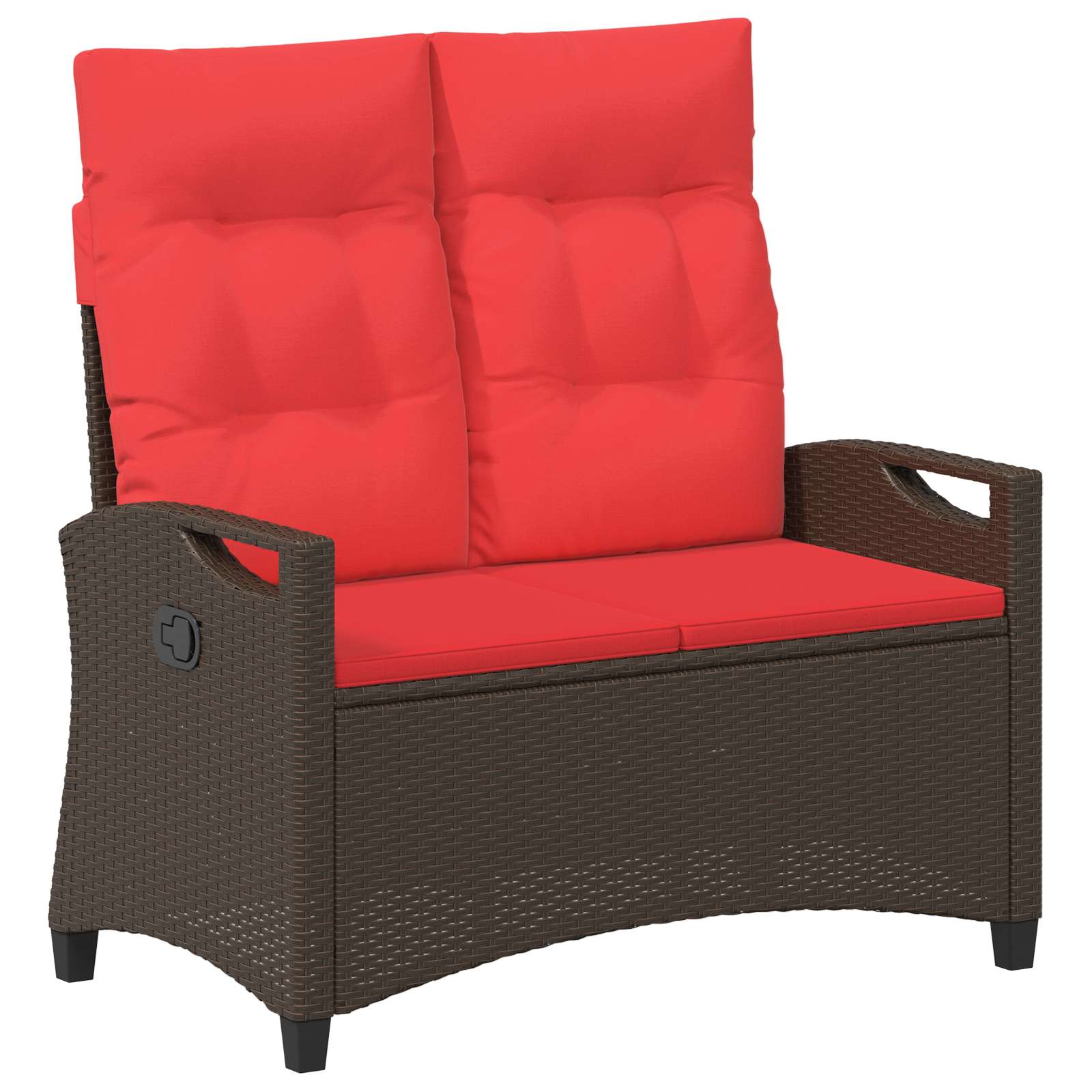 Havebænk Brun og Rød 105 x 60 x 112 cm Stål og Polyester
