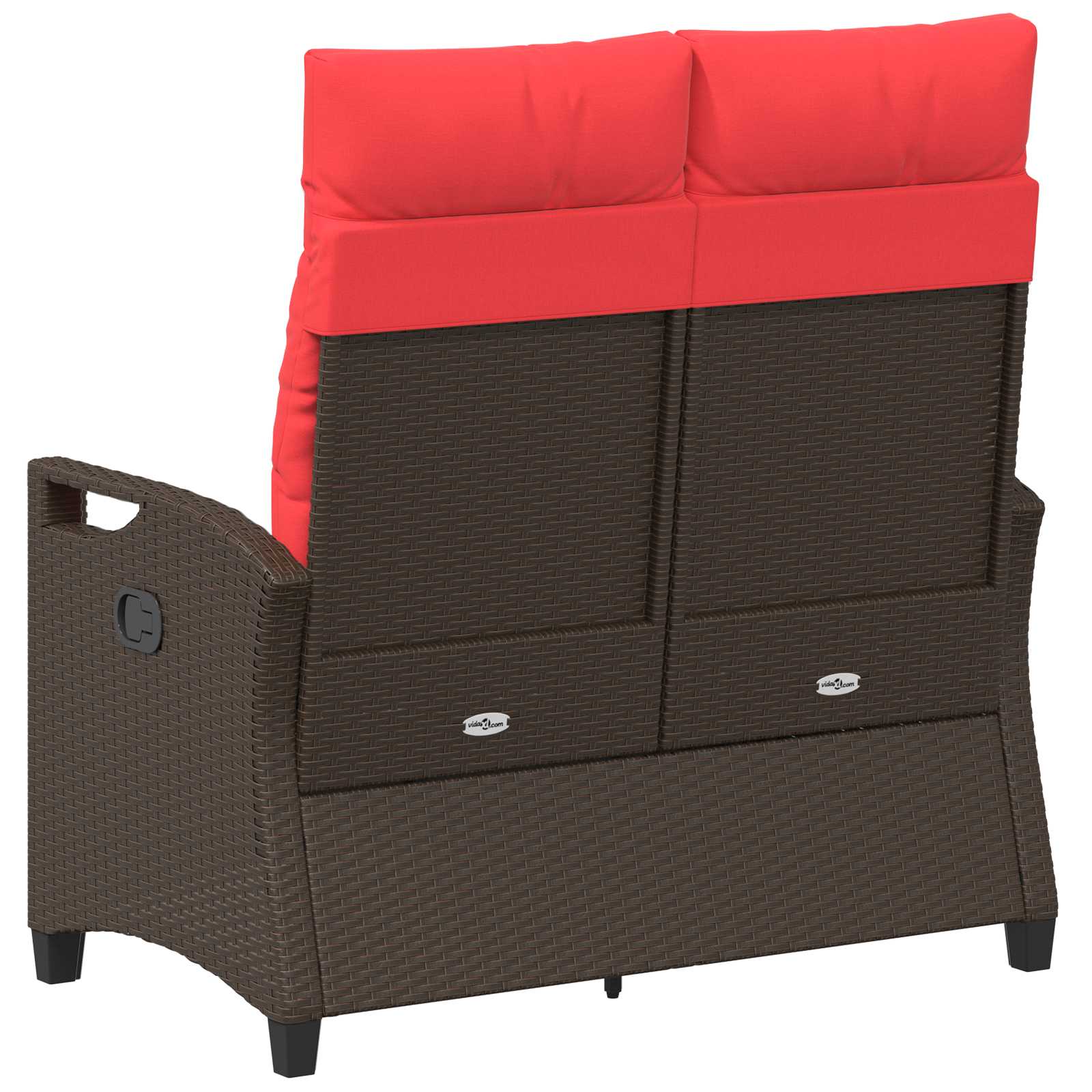 Havebænk Brun og Rød 105 x 60 x 112 cm Stål og Polyester