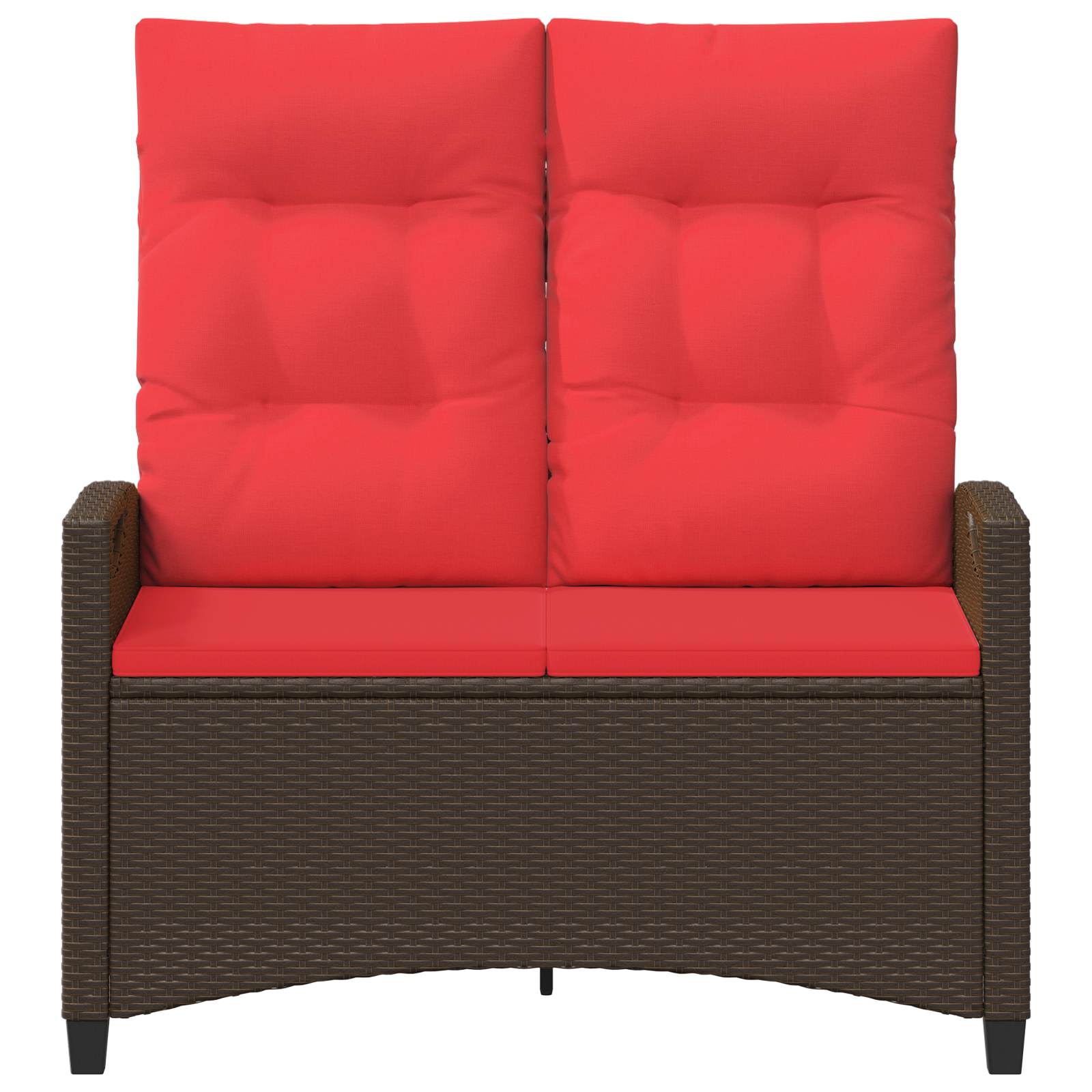 Havebænk Brun og Rød 105 x 60 x 112 cm Stål og Polyester