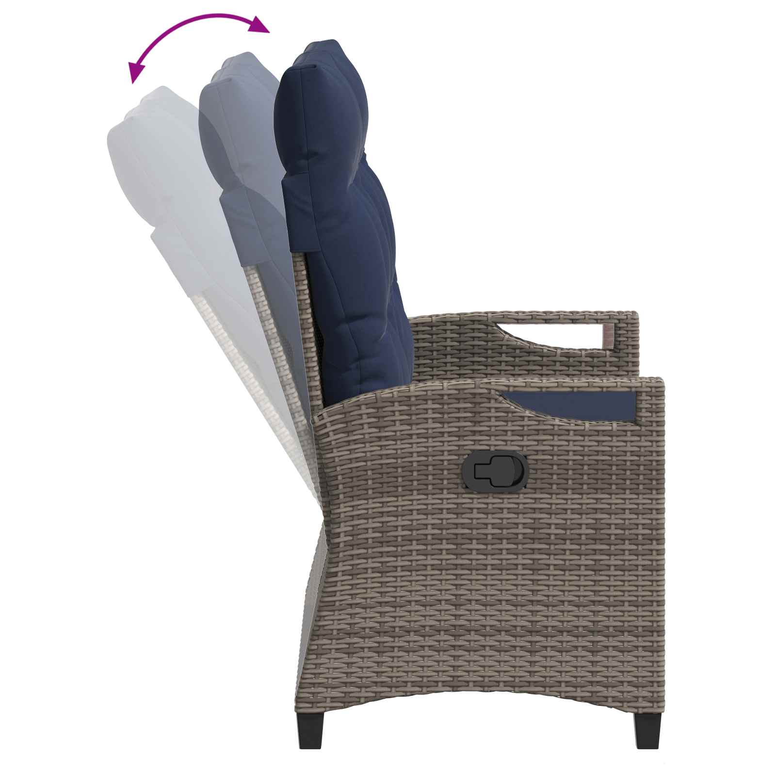 Havebænk med pude 105 x 60 x 112 cm stål