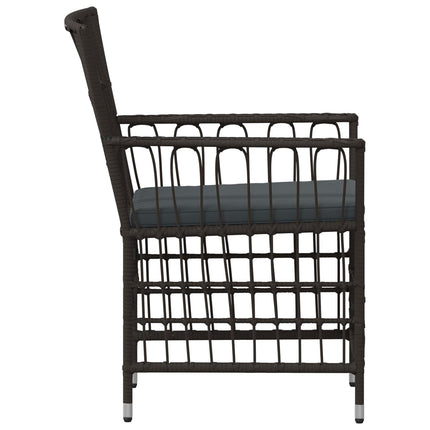 Havestole 4 stk. Sort PE rattan, stål og polyesterstof