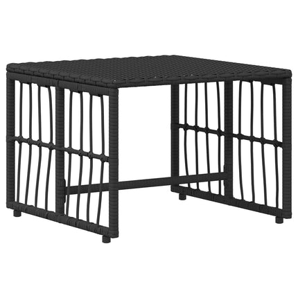 Have møbel sæt 5 stk. Sort og Mørkegrå Stål og Polyrattan