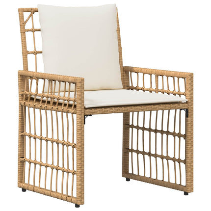 Have møbel sæt 5 stk. Naturlig og Creme Hvid Stål og Polyrattan