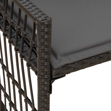 Udendørs bænk 2 -Seater 116 x 55 x 82 cm Stål og Polyrattan