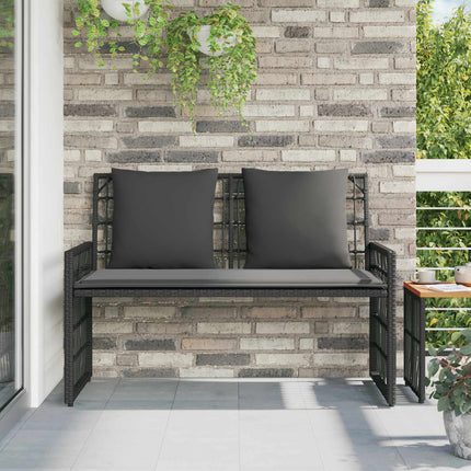 Udendørs bænk 2 -Seater 116 x 55 x 82 cm Stål og Polyrattan