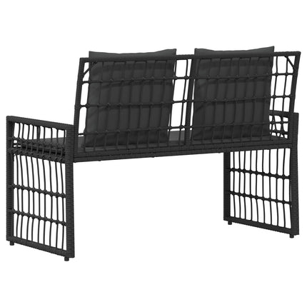 Udendørs bænk 2 -Seater 116 x 55 x 82 cm Stål og Polyrattan