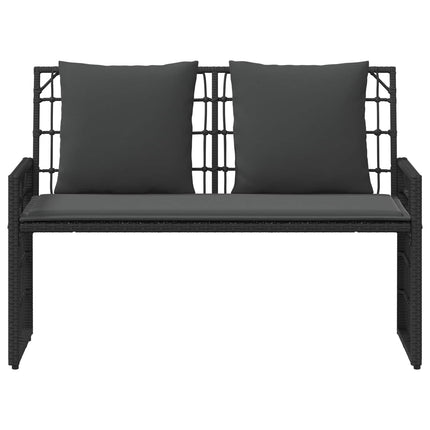 Udendørs bænk 2 -Seater 116 x 55 x 82 cm Stål og Polyrattan