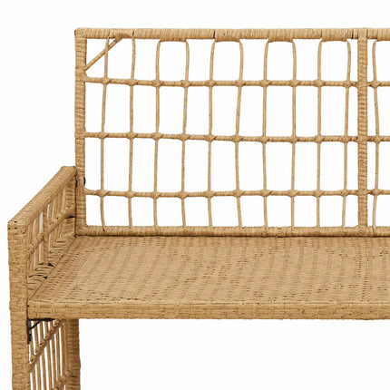 Udendørs bænk 2 -Seater 116 x 55 x 82 cm Stål og Polyrattan