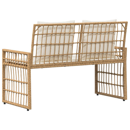 Udendørs bænk 2 -Seater 116 x 55 x 82 cm Stål og Polyrattan