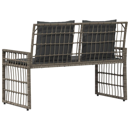 Udendørs bænk 2 -Seater 116 x 55 x 82 cm Stål og Polyrattan