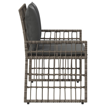 Udendørs bænk 2 -Seater 116 x 55 x 82 cm Stål og Polyrattan