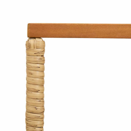 Udendørs Bord Naturfarvet 80 x 40 x 40 cm Stål og Polyrattan