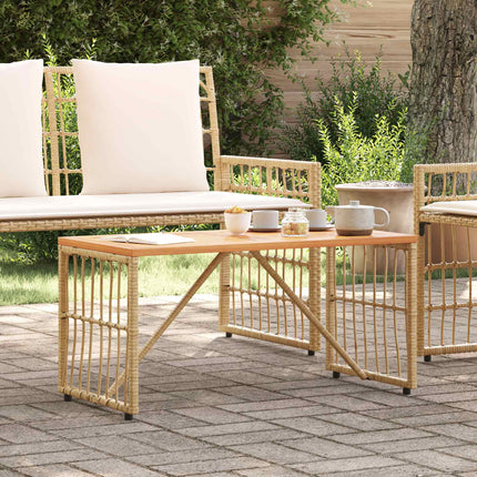 Udendørs Bord Naturfarvet 80 x 40 x 40 cm Stål og Polyrattan