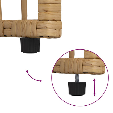 Udendørs Bord Naturfarvet 80 x 40 x 40 cm Stål og Polyrattan