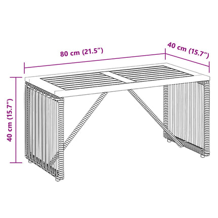 Udendørs Bord Grå og Brun 80 x 40 x 40 cm polyrattan