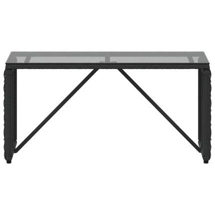 Udendørs Bord Sort 80 x 40 x 40 cm PE Rattan og Glas