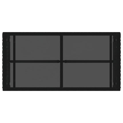Udendørs Bord Sort 80 x 40 x 40 cm PE Rattan og Glas