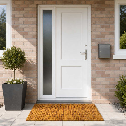 Bademåtter Naturfarvet 65 x 100 cm Massivt Akacietræ