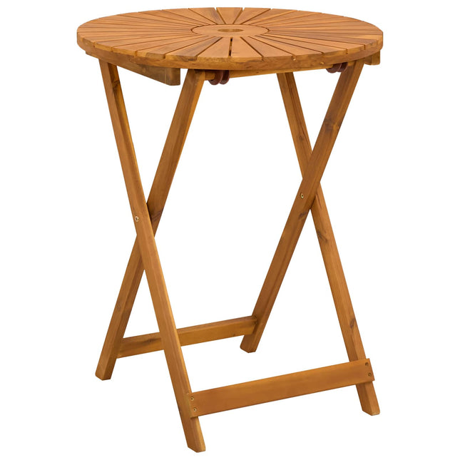 Sammenklappeligt havebord Naturfarvet Ø60 x 75 cm
