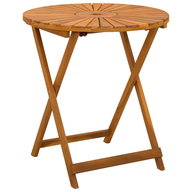 Sammenklappeligt havebord Naturfarvet Ø70 x 75 cm