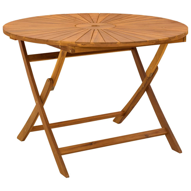 Sammenklappeligt havebord Naturfarvet Ø110 x 75 cm